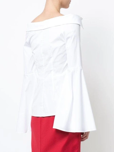 Shop Caroline Constas Peplum Shirt In White