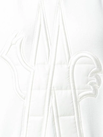 Shop Moncler Grenoble Logo Patch Hooded Sweatshirt - White