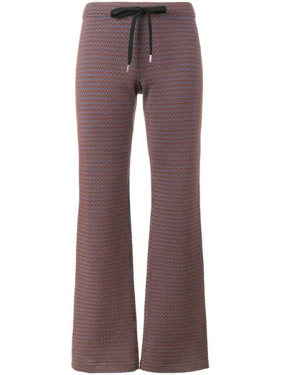 Shop Marni Flared Track Trousers In Brown