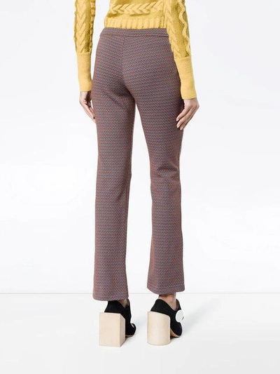 Shop Marni Flared Track Trousers In Brown