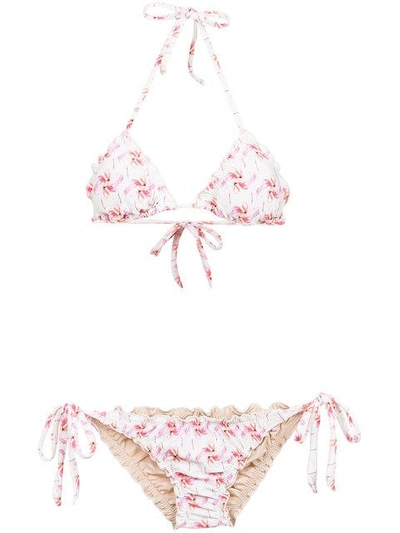 Shop Olympiah Flamingo Printed Bikini - White