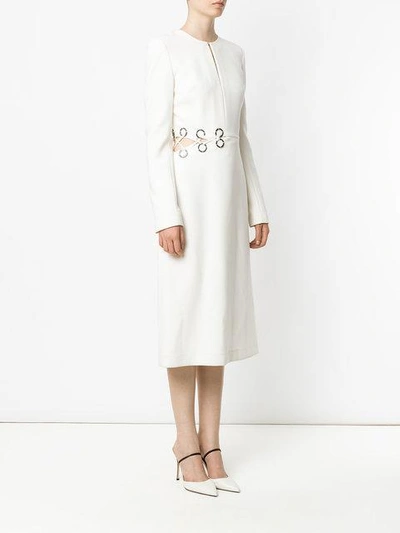 Shop Nk Long Sleeves Midi Dress - White