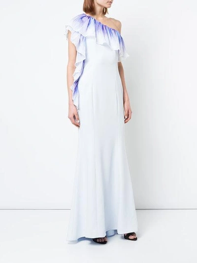 Shop Nha Khanh Long One-shoulder Dress - Blue