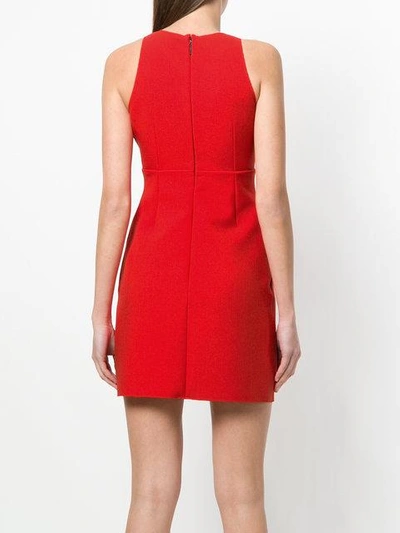 Shop Msgm V-neck Mini Dress In Red