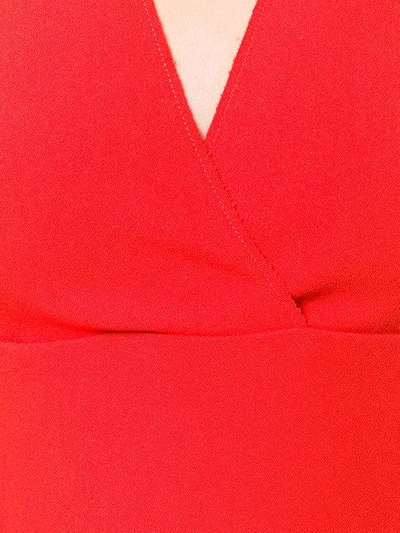 Shop Msgm V-neck Mini Dress In Red