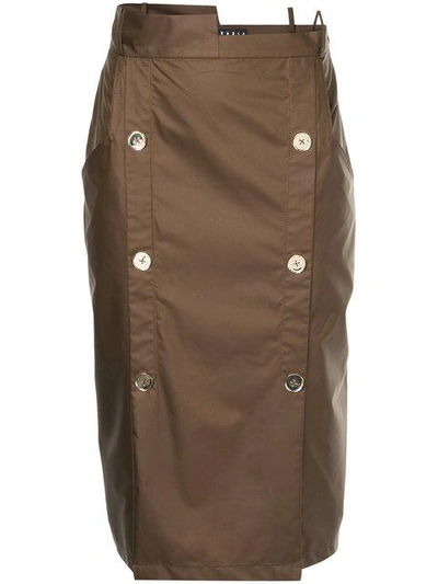 Shop Nino Babukhadia Button Embellished Skirt - Brown