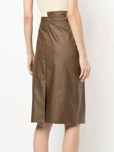 Shop Nino Babukhadia Button Embellished Skirt - Brown