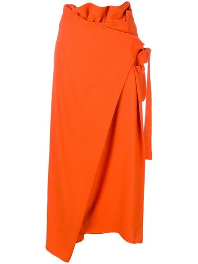 Shop I'm Isola Marras Wrap Front Cropped Trousers - Orange