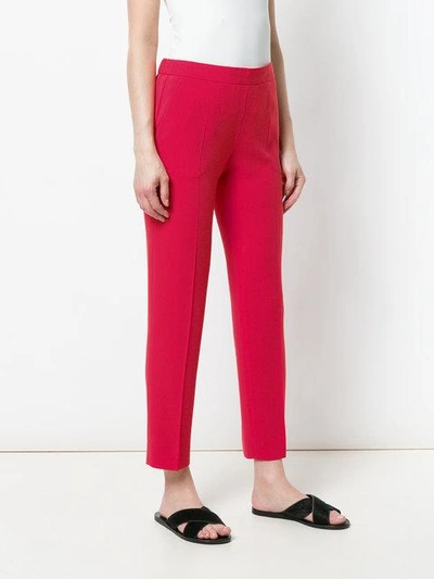 Shop Alberto Biani Cropped Trousers In 42 Coral