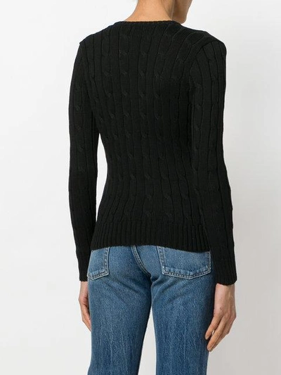 Shop Polo Ralph Lauren Cable Knit Sweater In Black