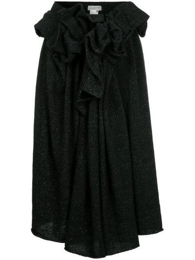 Shop Yohji Yamamoto Knitted Skirt In Black