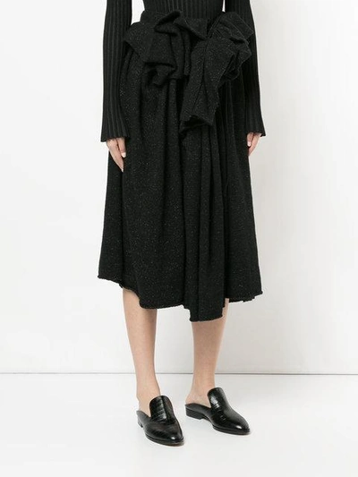 Shop Yohji Yamamoto Knitted Skirt In Black
