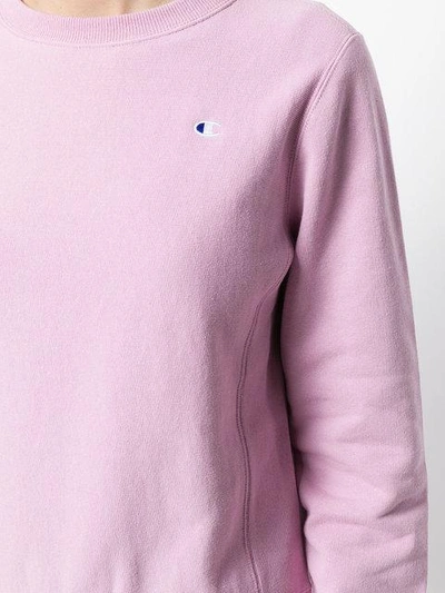 Shop Champion Reverse Weave Sweatshirt - Pink & Purple