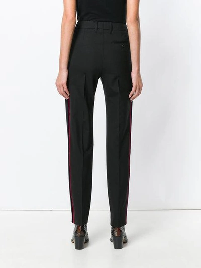 Shop Calvin Klein Side Stripe Tapered Trousers In Black