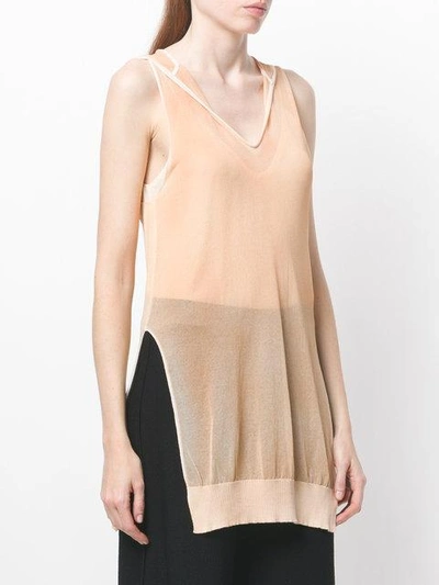 Shop Lost & Found Ria Dunn Sheer Hooded Knitted Top - Neutrals