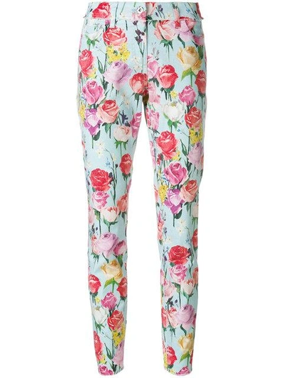 Shop Blumarine Floral Trousers