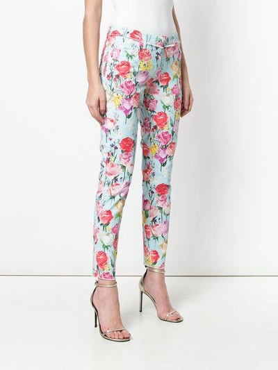 Shop Blumarine Floral Trousers