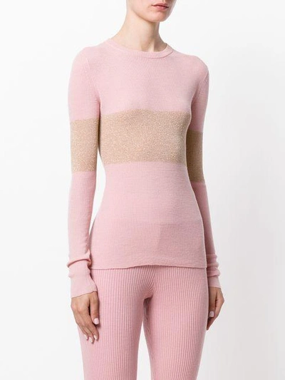 Shop Cashmere In Love Cashmere Vivien Lurex Stripe Jumper In Pink