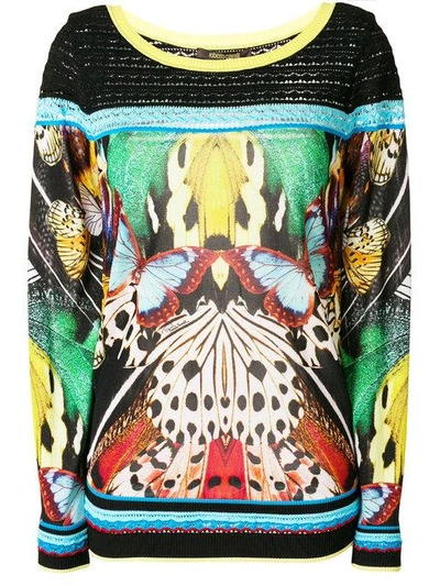 Shop Roberto Cavalli Butterfly Print Blouse In Multicolour