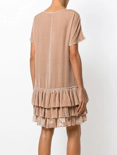 Shop Blumarine Wide Cut Dress - Neutrals