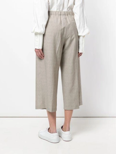 Shop Aalto Wide-leg Cropped Trousers - Neutrals
