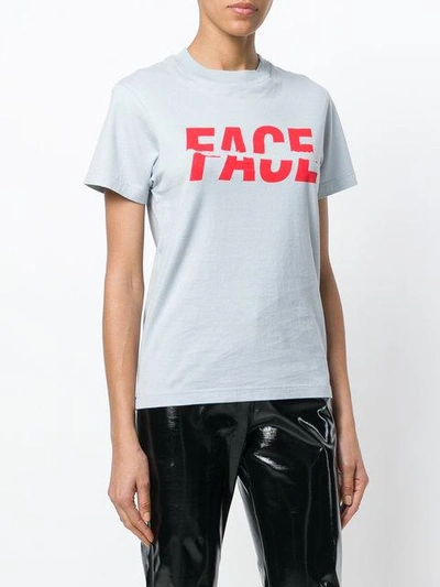 Shop Facetasm Printed T-shirt - Grey