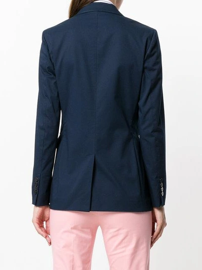 Shop Alberto Biani Double Breasted Blazer In Blue