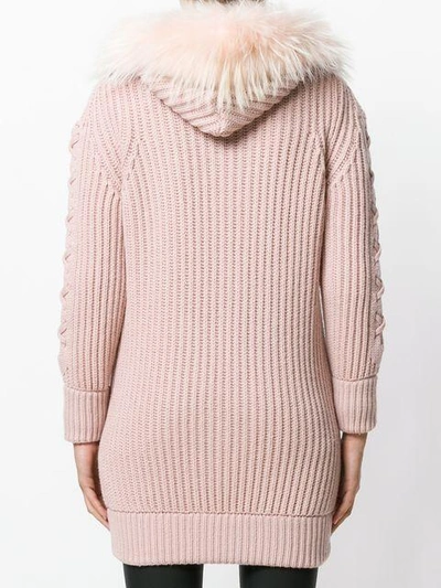 Shop Philipp Plein Kiss Snow Cardi-coat - Pink