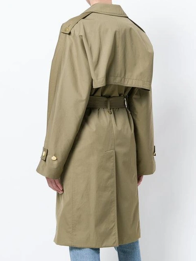 Shop Michael Michael Kors Oversized Trench Coat - Green