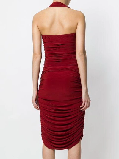 Shop Norma Kamali Halter In Red