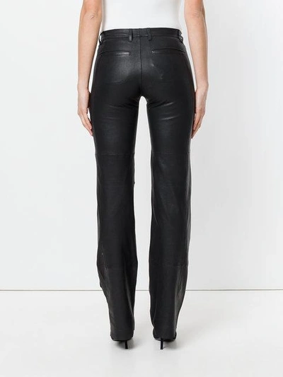 Shop Olsthoorn Vanderwilt Zip Detail Leather Trousers In Black