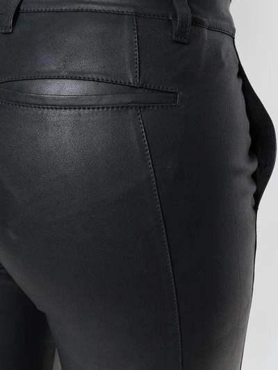 Shop Olsthoorn Vanderwilt Zip Detail Leather Trousers In Black