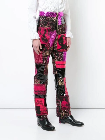 Shop Dilara Findikoglu Patchwork Punk Trousers In Pink