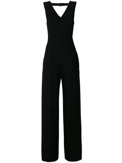 Shop Alberta Ferretti V-neck Wide Leg Jumpsuit - Black