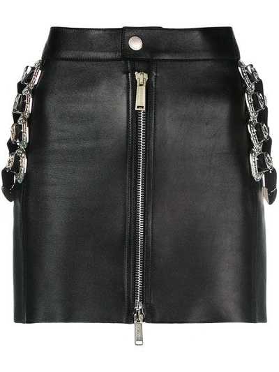 Shop Dsquared2 Mini Skirt With Belt Embellishments In Black