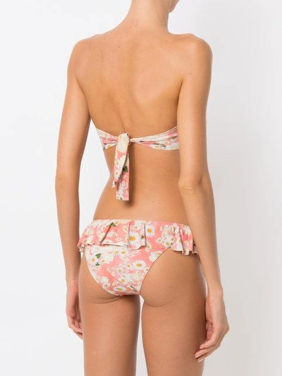 Shop Isolda Babado Floral Bikini Set In Pink & Purple