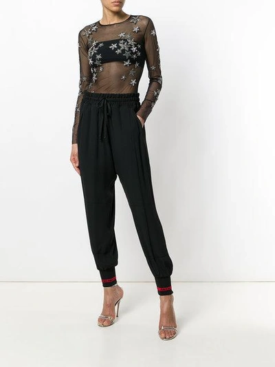 Shop Amen Star Embellished Bodysuit In Black