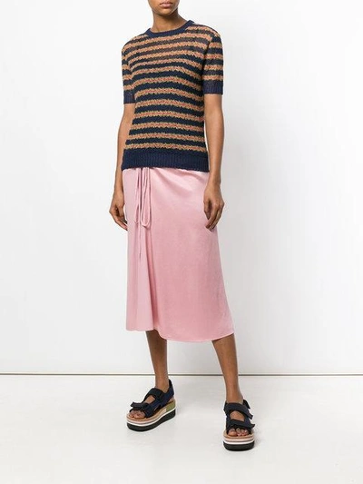 Shop Marni Striped Knitted Top - Blue