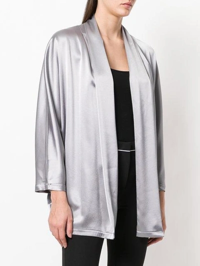 Shop Gianluca Capannolo Satin Open Front Jacket - Metallic