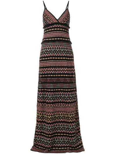 Shop M Missoni Striped Maxi Dress In Multicolour
