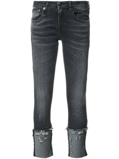 Shop R13 Distressed Detail Jeans In Black