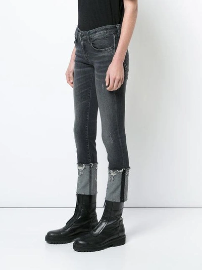 Shop R13 Distressed Detail Jeans In Black