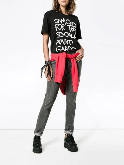 Shop Jean-michel Basquiat X Browns Rome Pays Off Samo Print Short Sleeve T-shirt In Black