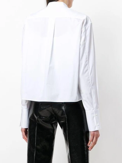 Shop Jil Sander Classic Collarless Shirt - White