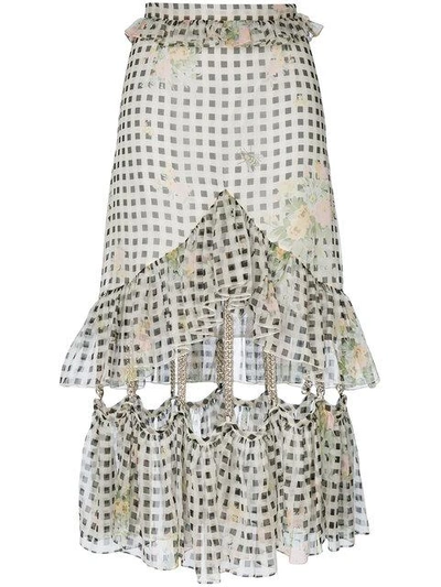 Shop Christopher Kane Gingham Chain Skirt