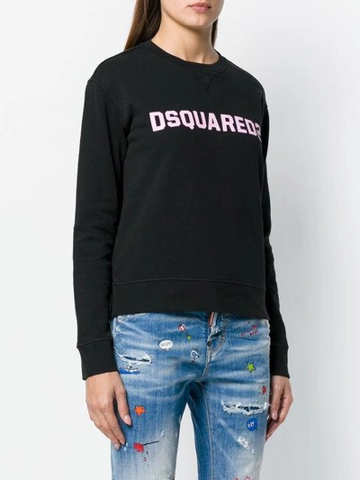 Shop Dsquared2 Logo Printed Sweatshirt - Black
