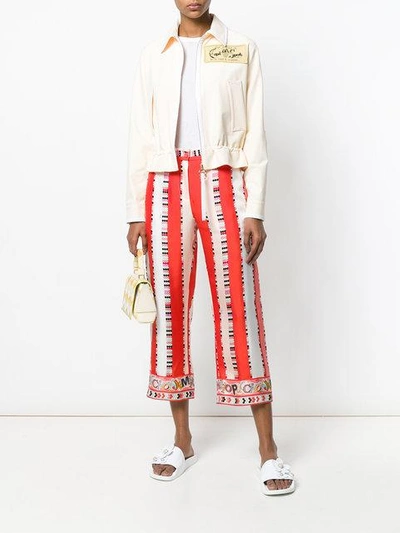 Shop Emilio Pucci Cropped Printed Trousers In Multicolour