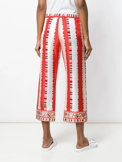 Shop Emilio Pucci Cropped Printed Trousers In Multicolour