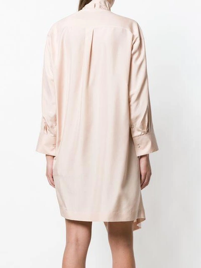 Shop Valentino Draped Silk Dress - Neutrals