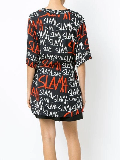 Shop Amir Slama Logo Print Shift Dress In Black